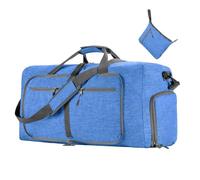 Travel Duffel Bag, Grand Sac de Voyage, Duffle Bag Womens, Soft Travel Bag, Foldable Travel Bag, Waterproof Sports Duffle Bags with Multiple Pockets for Travels, Camping, Fitness, Bleu,