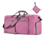 Travel Duffel Bag, Grand Sac de Voyage, Duffle Bag Womens, Soft Travel Bag, Foldable Travel Bag, Waterproof Sports Duffle Bags with Multiple Pockets for Travels, Camping, Fitness, Rose,