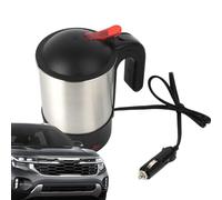 Travel Electric Kettle for Car - 12V Portable Water Heater for Vehicle Use | Rapid Heating Stainless Steel Flask with Safety Lid, Compact Design, Perfect for Camping Commuting 6.69x5.91x4.33 in