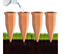 Travel-Friendly Vertical Gardening Irrigation Spikes For Cactus, Daisy, | Terracotta Plant Watering Stakes, 4pcs Plants Self Watering Spikes In Terracotta,