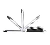 Travel Hair Brush - Foldable Air Cushion Massage Detangling Comb | 2-in-1 With Removable Makeup Mirror For Curly Fine Thick Strands | Portable Space-Saving, For Women, Home Travel Salon