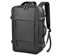 travel inspira Sac a Dos Voyage Cabine Avion Sous Vide avec USB-C Pompe | 65L Extensible avec Serrure TSA, avec Sac Compression Voyage, avec Sac Sous Vide amovible, Ordinateur Portable de 17 Pouces