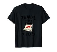 Travel is My Calendrier de Voyage 9 à 5 Avion T-Shirt