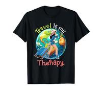 Travel Is My Therapy Costume Femme Mignon Voyage Lover Touriste T-Shirt