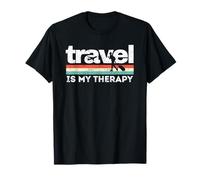 Travel Is My Therapy Voyage Lover Famille Vacances Vintage T-Shirt