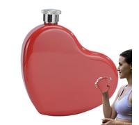Travel Liquor Flask - Heart Shaped Hip Flask, 130ml Stainless Steel Wine Bottle | Thickened Metal Drinking Container, Wedding Travel Essential, Leakproof Sealed Cover Flask For Liquor Whiskey Bourbon