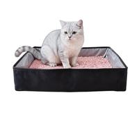 Travel Litter Box - Oxford Cloth, 17,72 x 13,78 x 4,92 in Leak Proof Pan Tray Foldable Design | Portable And Easy-to-Clean Cat Litter Container, Pet Travel Accessory For Car, Camping, Hotel, Outdoor