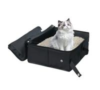 Travel Litter Box, Portable Cat Toilet Carrier, Leak Proof Folding Waterproof Case with Lid and Handle, 7.87x5.91x1.97 inches, Pet Supplies for Car, Home, Camping, Airplane