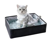 Travel Litter Box - Waterproof Leak Proof Cat Pan Tray, Foldable Portable Design for Camping Car and Home Use, Easy Clean Indoor Outdoor Pet Toilet for Kittens and Cats, 17.72x13.78x4.92 inches