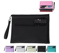 Travel Lock Bag, Travel Bag with Lock, Money Bag with Locks and Zipper, TravelLock Bags for Personal Items, For Cash, Id, Credit Cards and Important Document (Black)