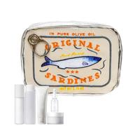 Travel Makeup Bag - Cosmetics Storage Bag | Leather Cute Makeup Purse | Canned Sardine Cosmetic Bag | Funny Sardine Design Aesthetic Storage Coquette Makes Light Weight Pouch For Womens, beige,