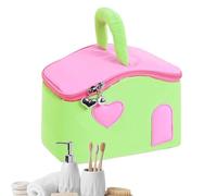 Travel Makeup Bag - House Shape Cosmetic Case | Waterproof Cottage-Shaped Cosmetic Bag | Large Capacity Tote Bags, Multi-Compartment, Stylish Practical Storage for Women Girls Teenagers, Birthday Gift