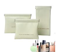Travel Makeup Bag, Leather Cosmetic Pouch, Makeup Organizer, Travel Friendly Beauty Storage, Compact Makeup Pouch, Portable Makeup Organizer, Multifunctional Cosmetic Accessories Bag for Girls, blanc,