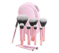 Travel Makeup Brush Set, Cosmetic Beauty Brushes, Soft Bristles, Anti-Slip Ergonomic Handles, Suitable for Travels, Perfect for Eye Shadow and On-the-Go Make-up for Women