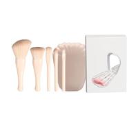 Travel Makeup Brush Set, Professional Retractable Cosmetic Tools, 4.53x3.54x2.56 inches Applicators for Concealers, Blush, Lip, Loose Powder, Eye Shadows, Foundation, Portable