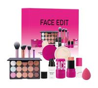 Travel Makeup Kit, Lightweight Texture, Waterproof Face Cosmetics Set, Includes Primer, Loose Powder, Powder Puff, Personal Use Or Salon, Compact Essentials For Beauty