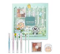 Travel makeup kit, waterproof facial cosmetics kit for girls, traveling cosmetics kit with eyeshadow palette, solid balm, eyebrow pencil, lipstick, brush for daily commuting, portable makeup set
