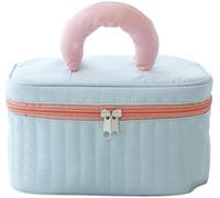 Travel Makeup Train Case Makeup Cosmetic Case Organizer Portable Artist Storage Bag with Cute for Women Girls(Blue)