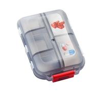 Travel Medicine Organizer, 10 Compartments Organizer, 3.74x2.56x1.18 Inches Lightweight Traveling Pill Case, Compact Storage Box for Medicine and Small Items