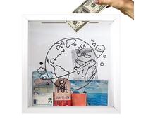 Travel Memory Box,Space Multi-Scene Theme Keepsake Frame Holder With Hook | Aviation-Inspired Design Top Loading Memory Box,for Picture Travel Museum Memorial Concert Adventure Wall Tabletop