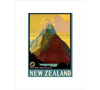 Travel MITRE Peak Milford Sound New Zealand Lake Cloud Framed Art Print B12X6468