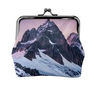 Travel Mountain - Petit porte-monnaie imprimé montagne avec porte-cartes pour homme et femme, noir, taille unique, vintage, Noir , Taille unique, Vintage