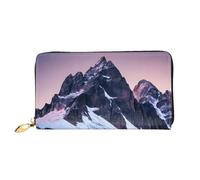 Travel Mountain Portefeuille en cuir pour téléphone portable, carte de crédit, argent avec poche zippée, noir, taille unique, Noir/blanc, One Size