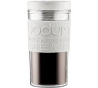 Bodum - 11684-913S - Mug de Voyage Isotherme en Plastique -couvercle à Vis - Hermétique - 0.35 L - Blanc