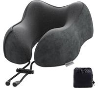 Travel Neck Pillow Head Support Pillow Soft Pillow for Airplane Car Train Office (Dark Grey)