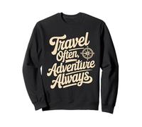 Travel Often Adventure Always Boussole Randonnée Camping Outdoor Sweatshirt