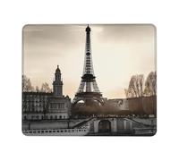 Travel Paris Tapis de souris avec bords cousus, confortable avec base en caoutchouc antidérapant, lavable, accessoires de bureau pour ordinateur portable, bureau 17,8 x 21,8 cm