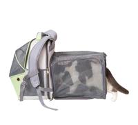 Travel Pet Transporteur - transporteur pour animaux de compagnie extensible, transporteur d'animaux de compagnie en mailles respirantes, transporteur de voyages pour chiens ventilés avec fenêtre trans
