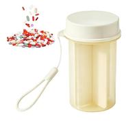 Travel Pill Bottle - Airtight Anti Moisture 4 Compartment Pill Organizer With Lanyard, Portable Chews Storage Box | PP ABS Medicine Case For Morning Afternoon Night Use, Home Car Work Travel