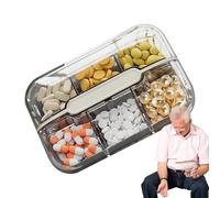 Travel Pill Organizer, Compact Medicine Storage Box with 6 Compartments, Portable Pill Case for Daily Use, Business Trips, Secure Lightweight Medication Holder, 10x7x2.5cm