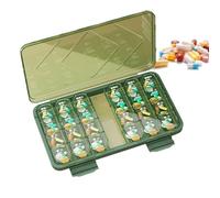 Travel Pill Organizer - Tablet Supplement Holder, Pharmacy Pill Dispenser for Dosing, Airtight Medicine Case, Reinforced- Body with High-Security Latch, Health Storage Kit for Sorting