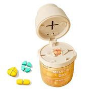 Travel Pill Organizer,with Cutter Waterproof Container | 3.82x2.6x2.6 Inches Small Pill Box Weekly Storage Case,for Women Men Elderly Home Office School Outdoor Camping Hiking Sports Trip