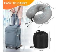 Travel Pillow,Memory Foam Cervical Pillow,Essential Neck Support Pillow For Travel,Carry Bag Included,Ear Plugs And Sleep Mask.[T29]