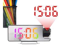 Travel Projector Clock - Desktop LED Clock | 15x8cm Digital Alarm with Time Projection, Temperature Display with Adjustable Brightness, Indoor Electronics for Bedroom, Dorm, Apartment, Living Room Use