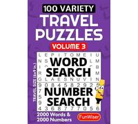 Travel Puzzle Activity Book for Adults - Number Word Search - VOL 3 - Travel Size Puzzle Book: 2000 Words and 2000 Numbers to Find - A Total of 100 Variety Puzzles for Travel or Home - 6x9 Inches