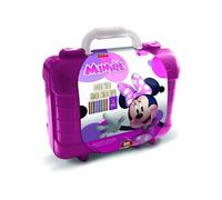 Multiprint- Mallette Voyage Disney Minnie, Fabriqué en Italie, Album De Coloriage, avec Puzzle Et Crayons, Set Démontés Bébé, Bois Caoutchouc Naturel, Encre Lavable Non Toxique, Idée Cadeau, 42866