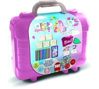 Travel Set - MULTIPRINT - 42978-5 tampons Licornes, 10 crayons