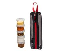 Travel Spicè Kit - 5-Pack Stackable Containers | 40ml Clear PET Spicè Jars | With Airtight Lids & Portable Nylon Storage Bag, Condiment Container Set For Outdoor Camping Backpacking BBQ Picnic