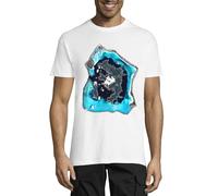 Travel The World Bora Bora Island from Space Crew Neck Cotton T-Shirt Homme Blanc, blanc, 4XL