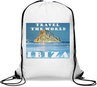 Travel The World Ibiza Sac de gym décontracté avec cordon de serrage Blanc, blanc, Taille unique