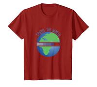 Travel The World Loading. Globe-Trotteurs et Amateurs de Voyage T-Shirt, Enfant, Canneberge, 8 Ans