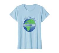 Travel The World Loading. Globe-Trotteurs et Amateurs de Voyage T-Shirt, Femme, Bleu Céleste, S