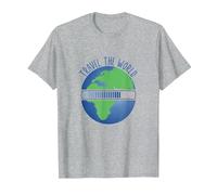 Travel The World Loading. Globe-Trotteurs et Amateurs de Voyage T-Shirt, Homme, Gris Chiné, M