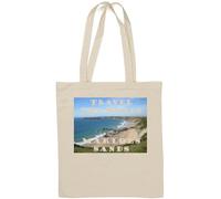 Travel the world Marloes Sands, Pembrokeshire Sac fourre-tout en coton naturel Blanc