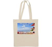 Travel the world Mount Fuji Japan Sac fourre-tout en coton naturel Blanc