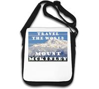 Travel The World Mount McKinley, Alaska Sac à bandoulière Blanc, blanc, Taille unique